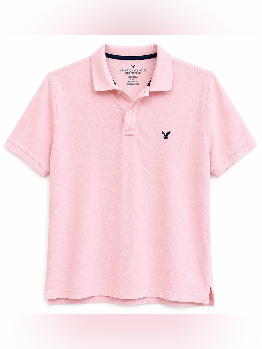 American Eagle Pink Polo Shirt Size Large Classic Fit Cotton